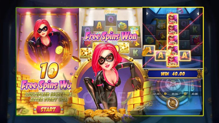 "Heist Stakes PG Soft Slot: A thrilling heist adventure with wild symbols, free spins, and big rewards."