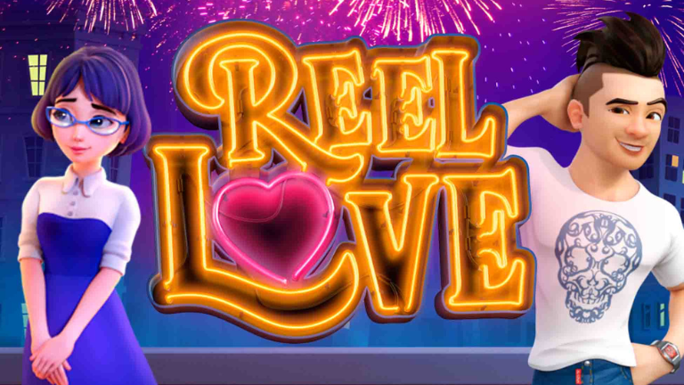 "Reel Love slot game featuring a romantic comedy theme with vibrant reels and colorful characters."